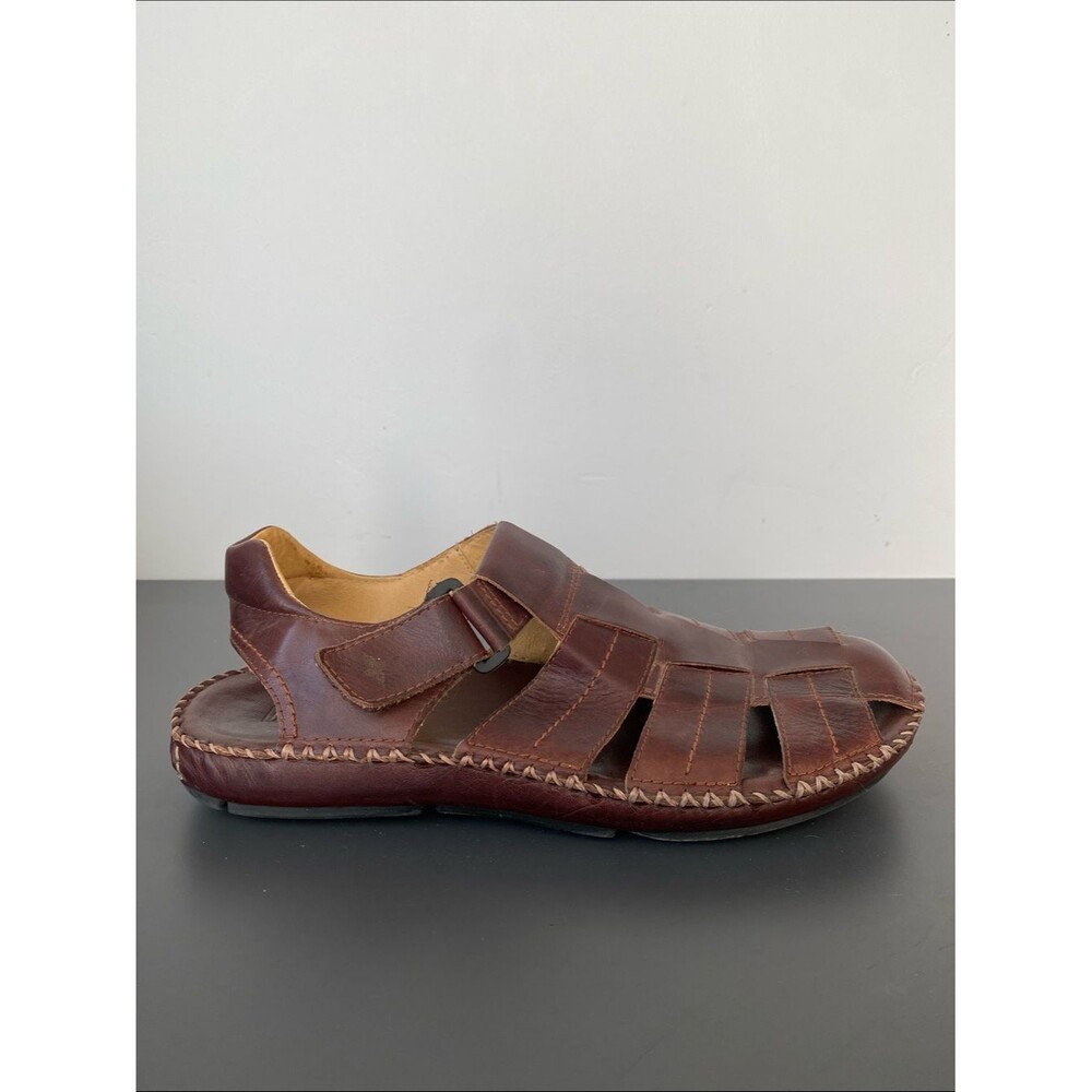 PIKOLINOS Tarifa fisherman flat sandals Brown Leather Hook & Loop Sz 46 US 13